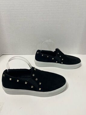 REBECCA MINKOFF black platform studded slip on sneakers shoes women’s size 9